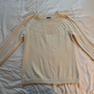 Talbots Cream Knit Sweater- petite medium